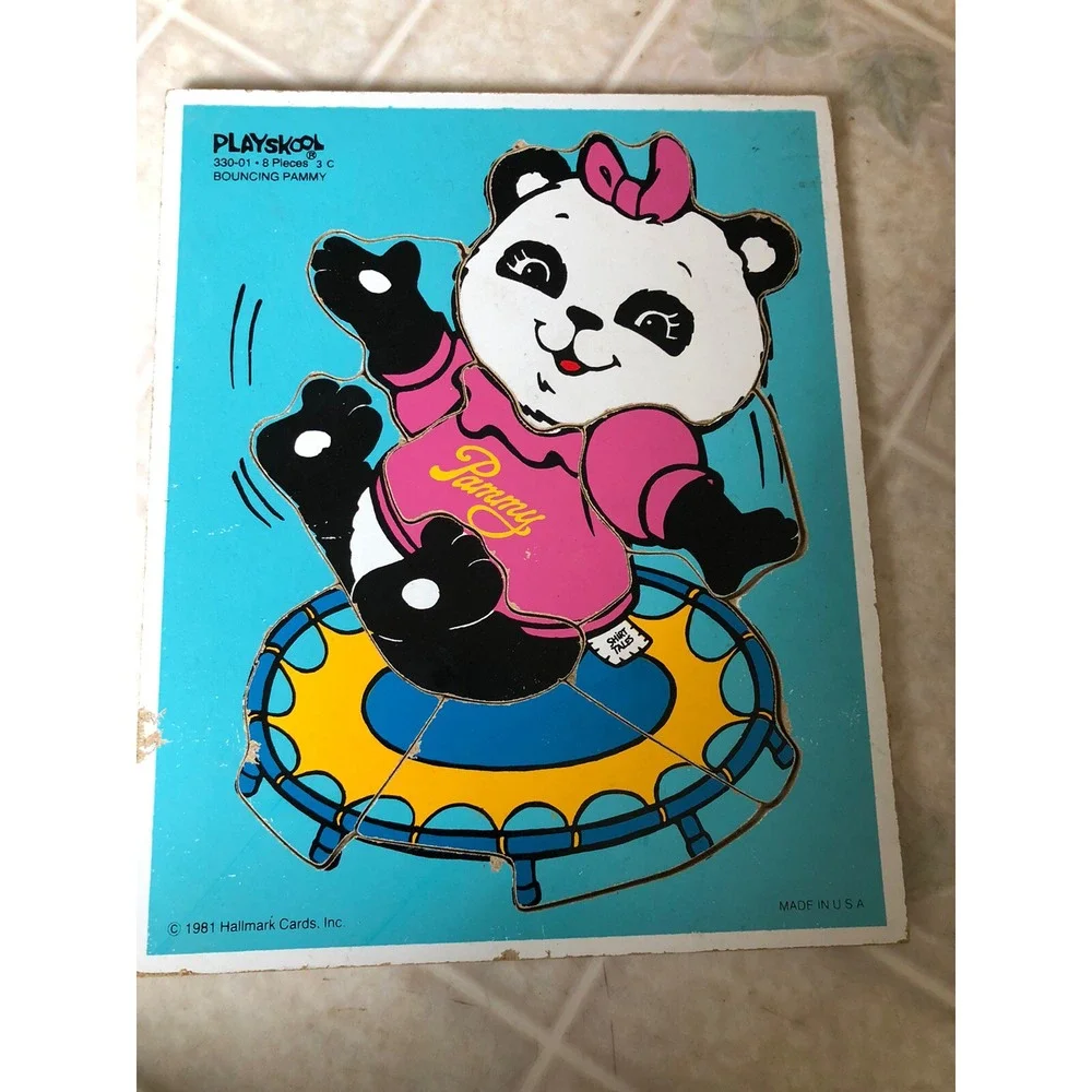 Vintage 330-01 SHIRT TALES Bouncing PAMMY Playskool WOODEN PUZZLE 1981 Hallmark